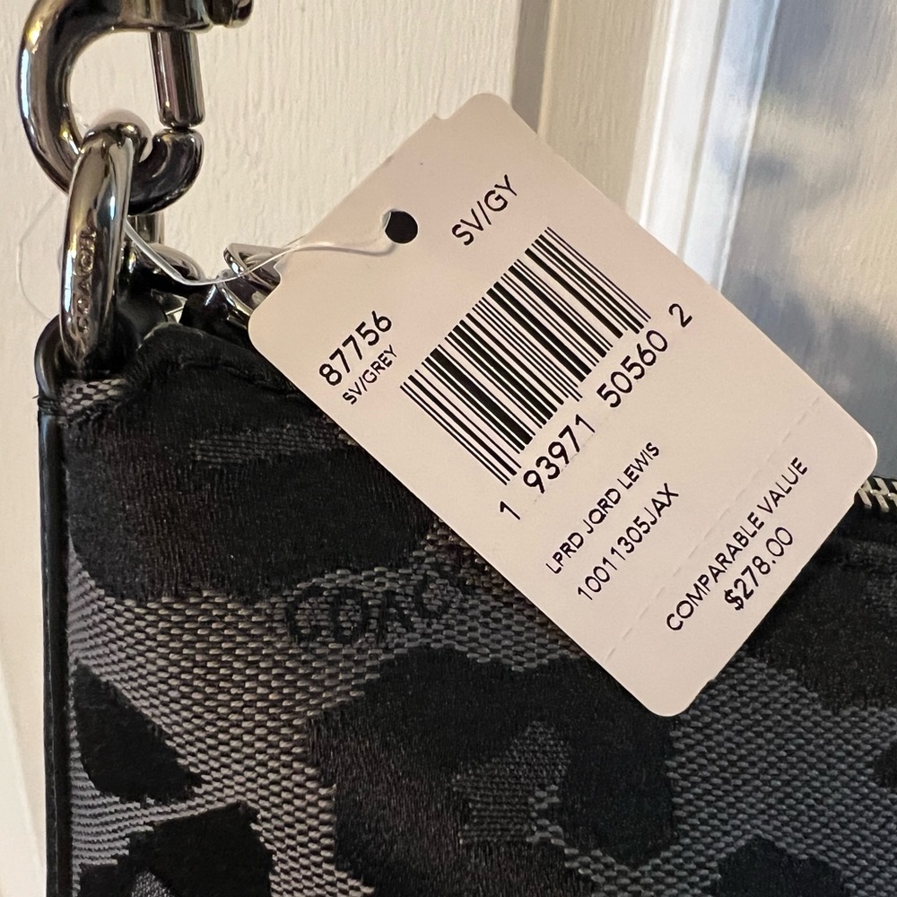 NWT Coach purse handbag black animal print leopard - Picture 5 of 9